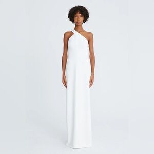 Halston Brianna Crepe Asymmetric Gown